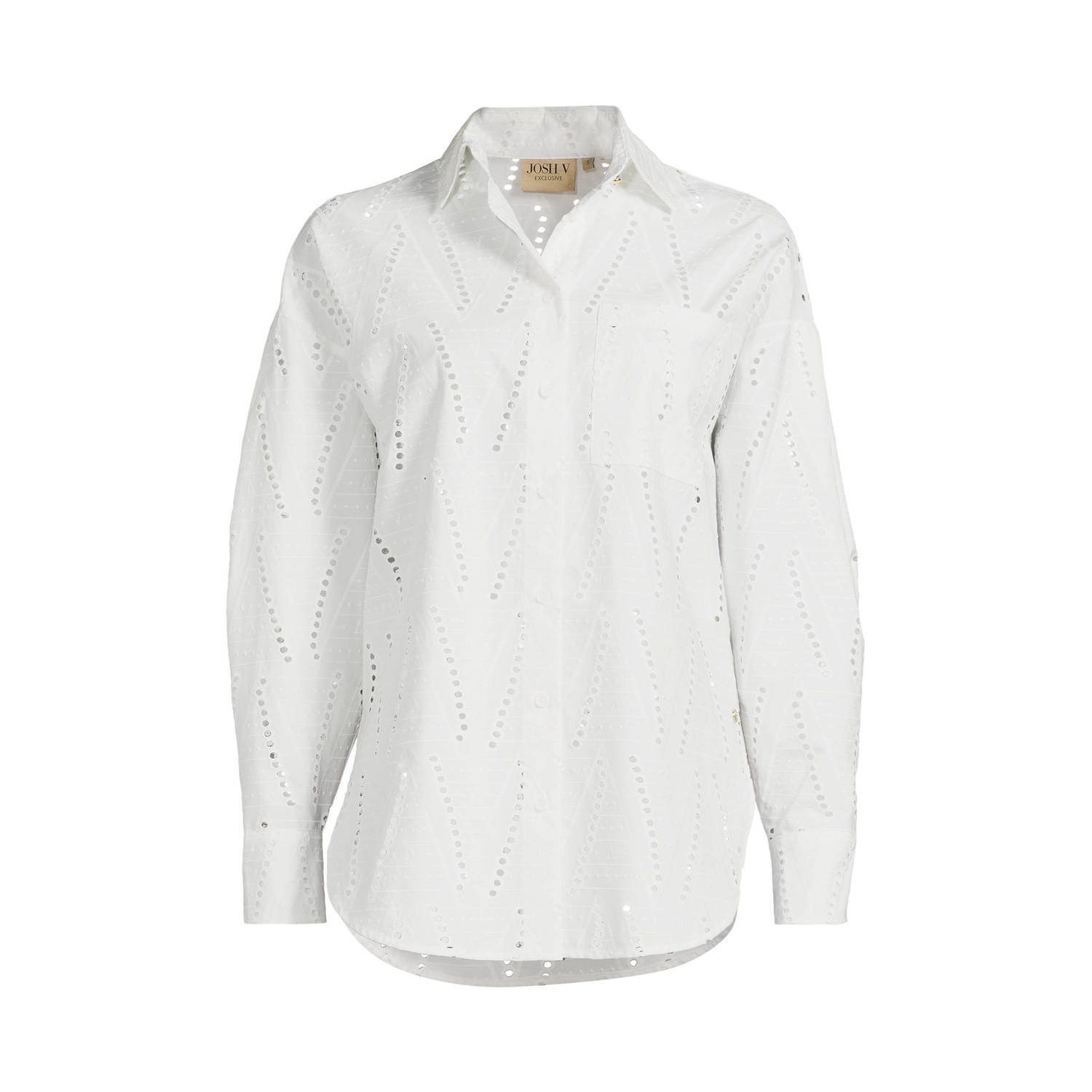 JOSH V semi-transparante blouse Dilara gebroken wit
