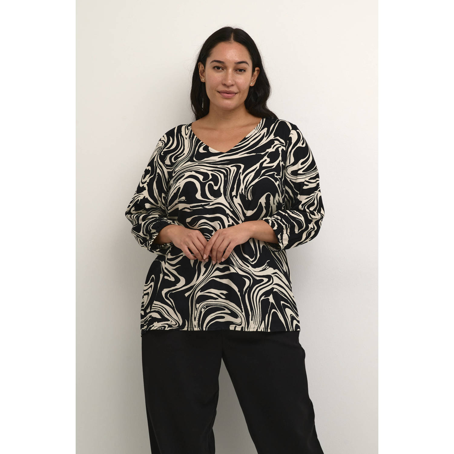 Kaffe Curve top met all over print
