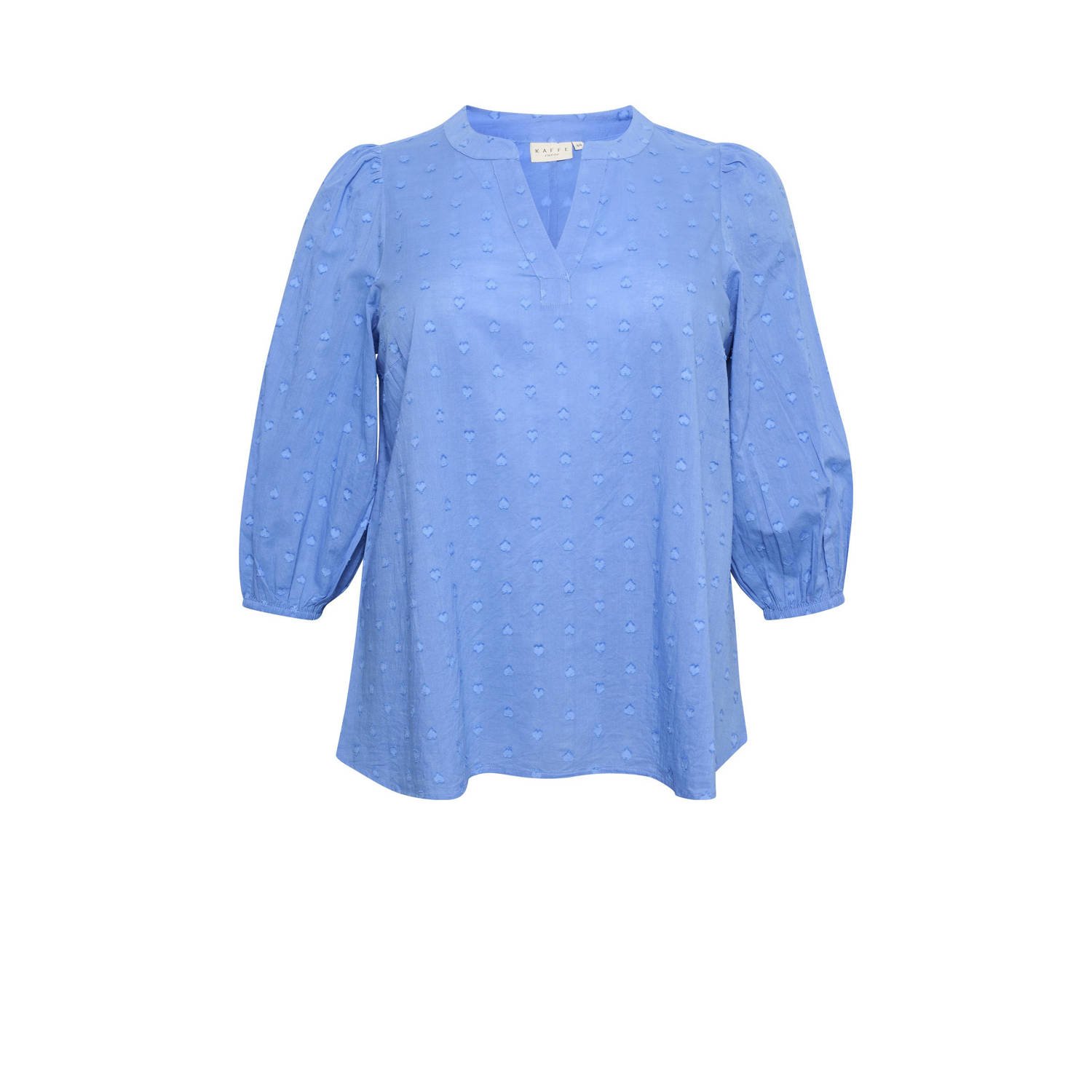 Kaffe Curve blousetop KCJOLANA met hartjes blauw