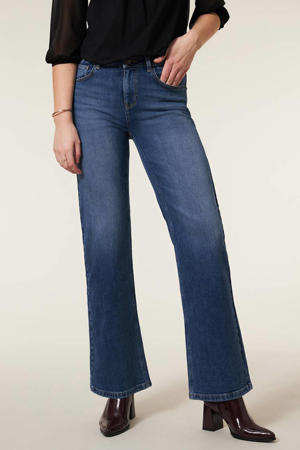 wide leg jeans medium blue denim