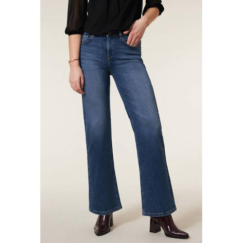 Miss Etam wide leg jeans medium blue denim afbeelding