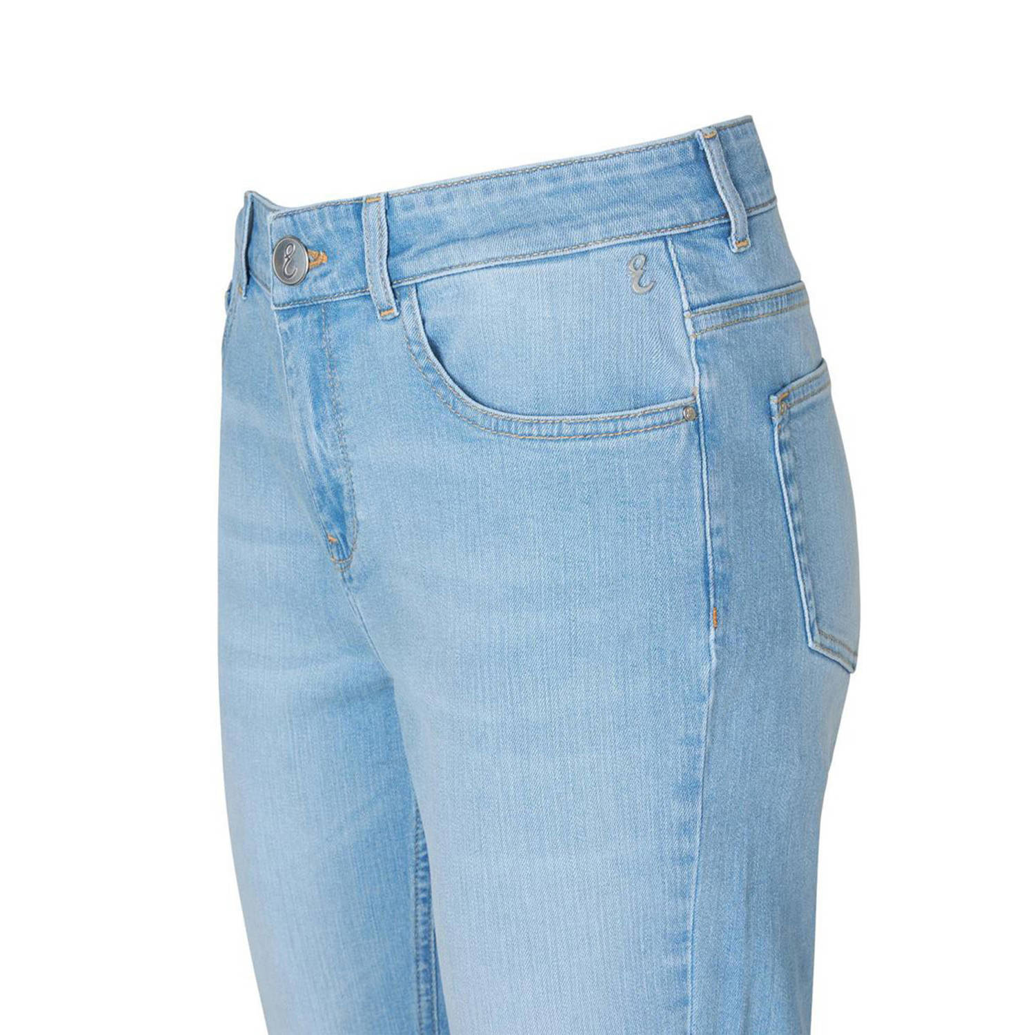 Miss Etam regular waist straight leg jeans light blue denim