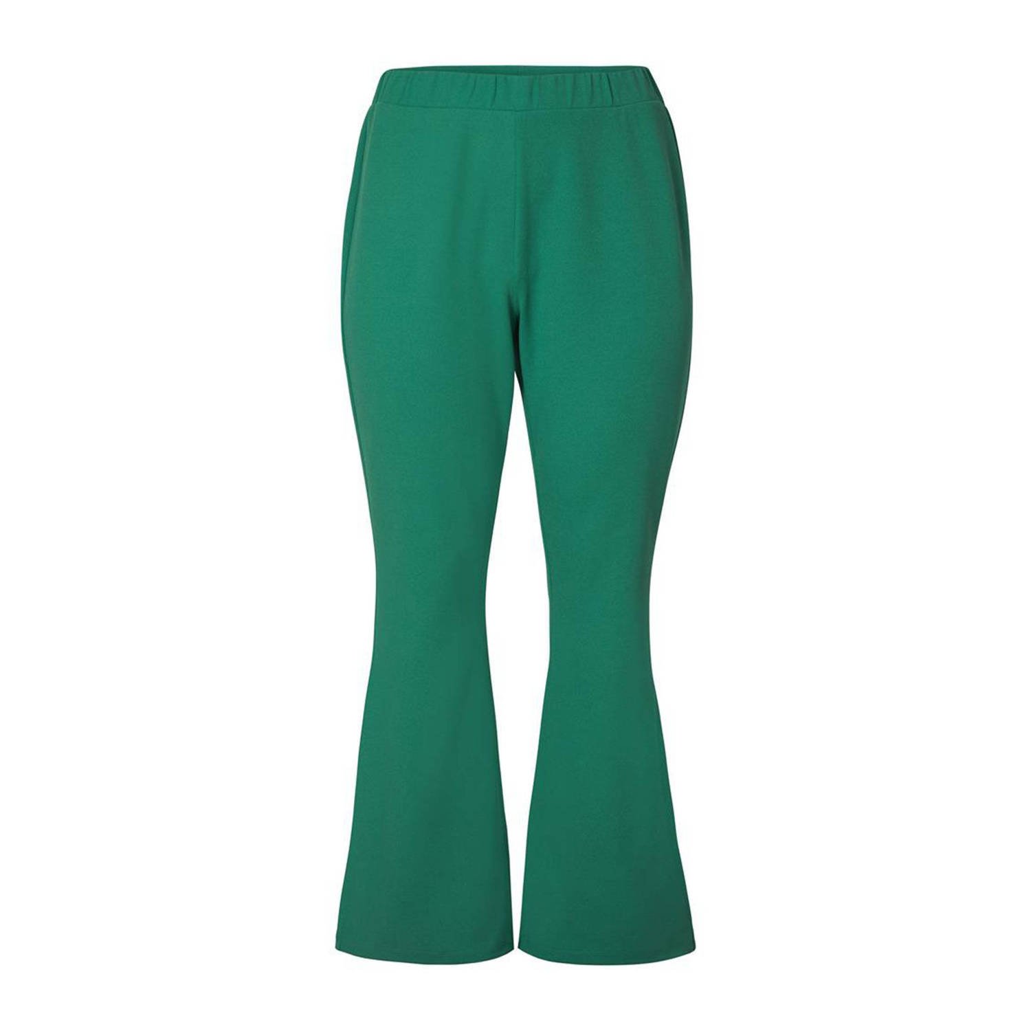 Miss Etam Plus flared broek Mara flared pants AW groen