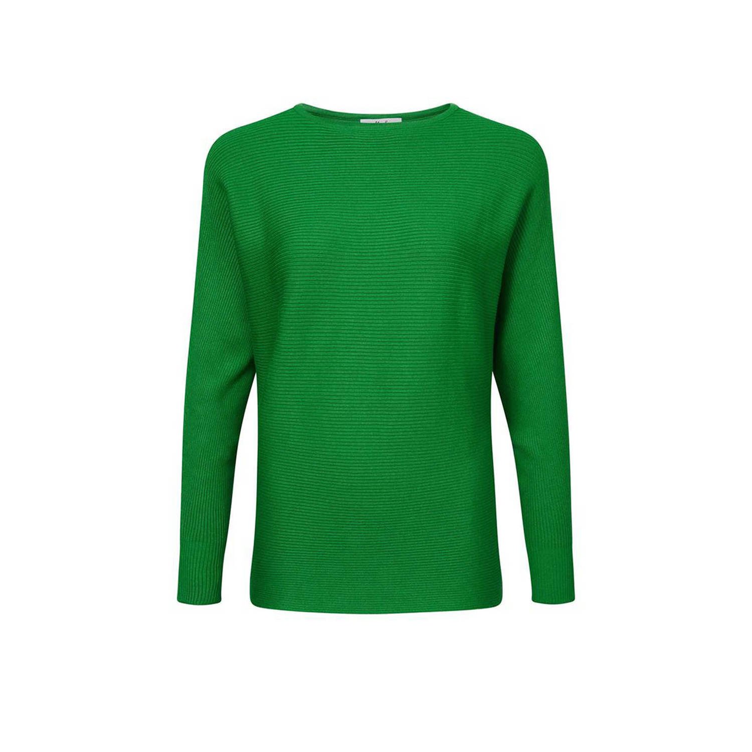 Miss Etam Regulier trui Letizia rib sweater groen