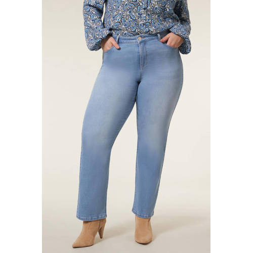 Miss Etam Plus straight leg jeans 502 Bleached denim afbeelding