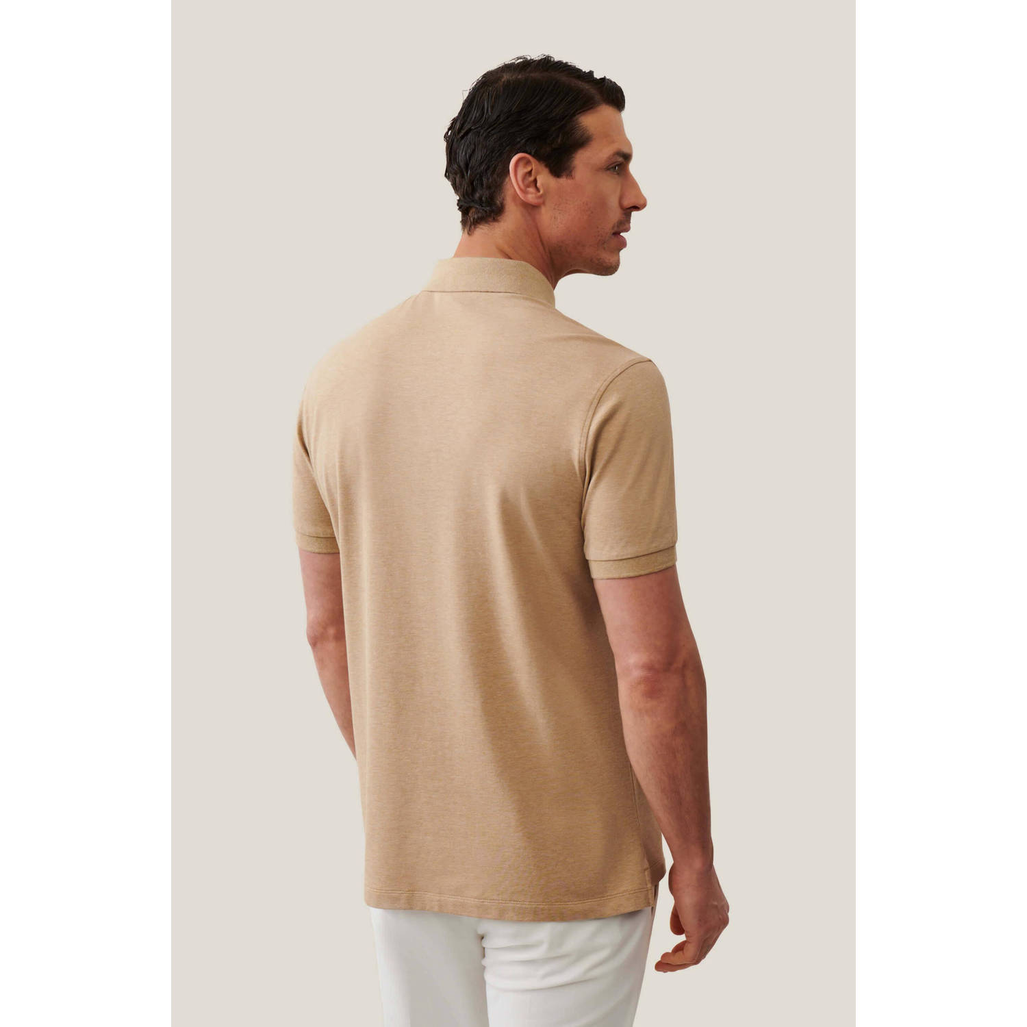 Cavallaro Napoli regular fit polo Bavegio met logo beige