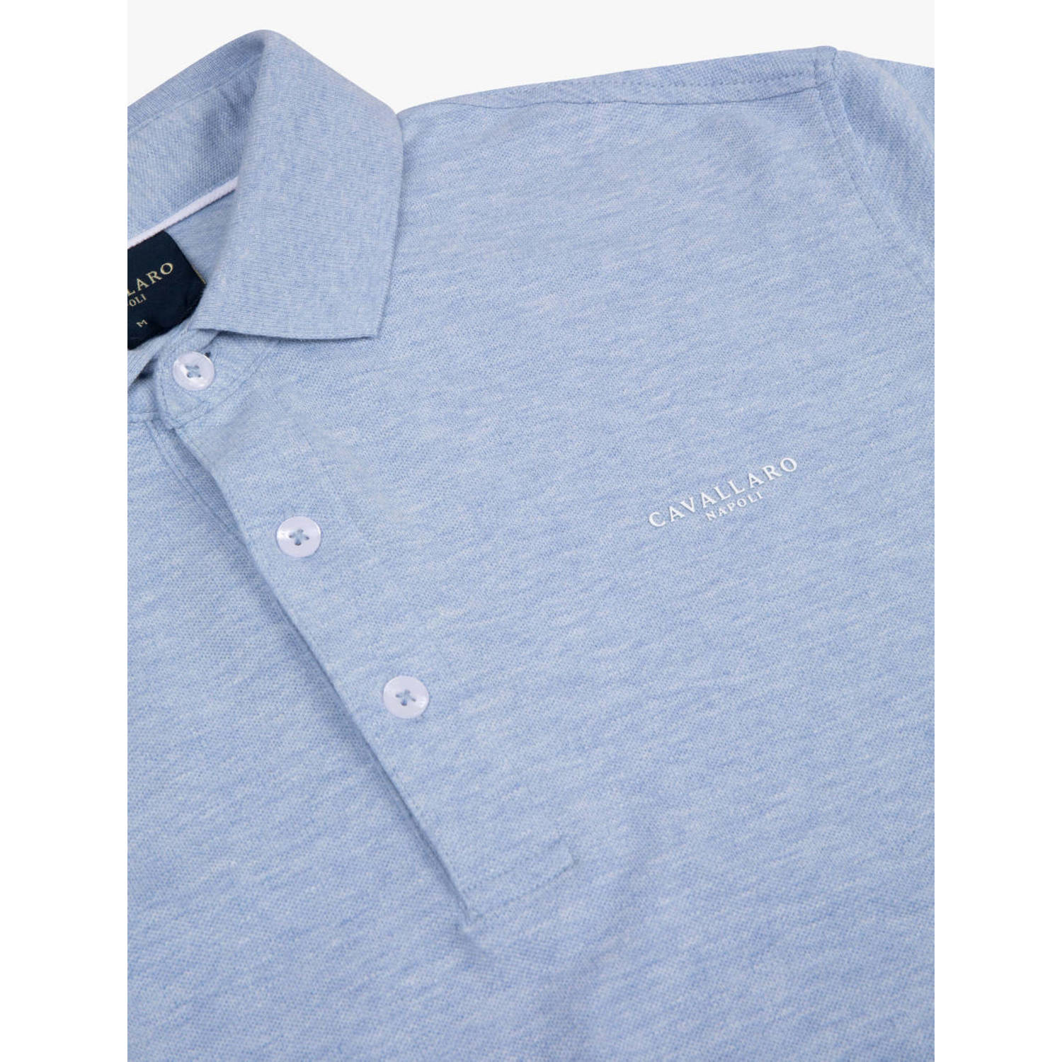 Cavallaro Napoli regular fit polo Bavegio met logo light blue melange