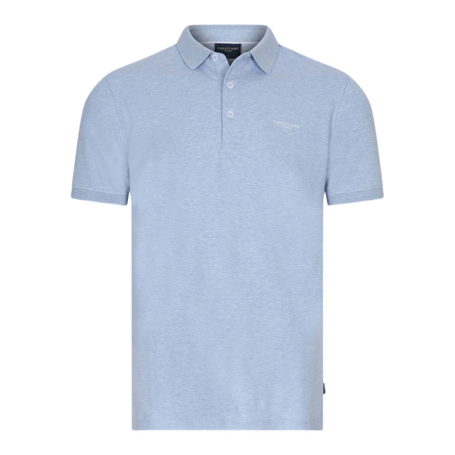 Cavallaro Napoli regular fit polo Bavegio met logo light blue melange