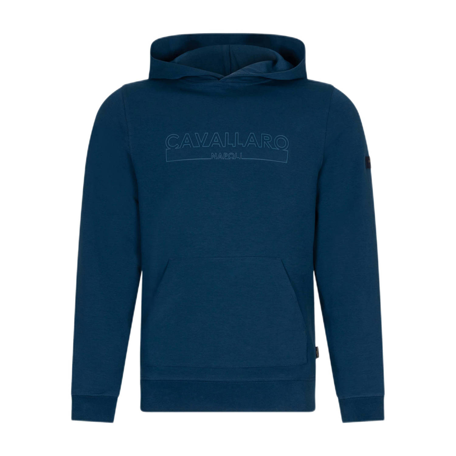Cavallaro Napoli hoodie Beciano met logo blue opal
