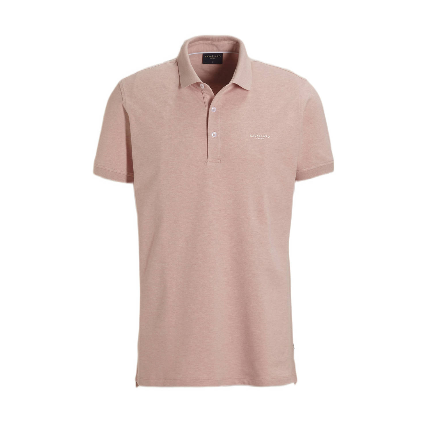 Cavallaro Napoli regular fit polo Bavegio met logo old pink melange