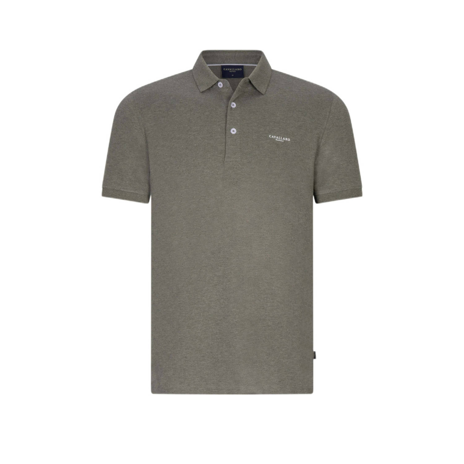 Cavallaro Napoli regular fit polo Bavegio met logo dark green melange