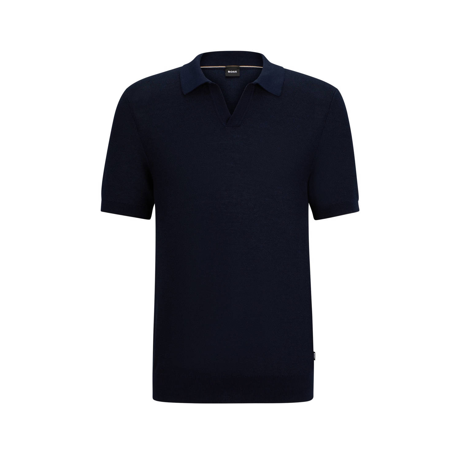 Hugo Boss Gestructureerd Katoenen Poloshirt Tempio Stijl Blue Heren