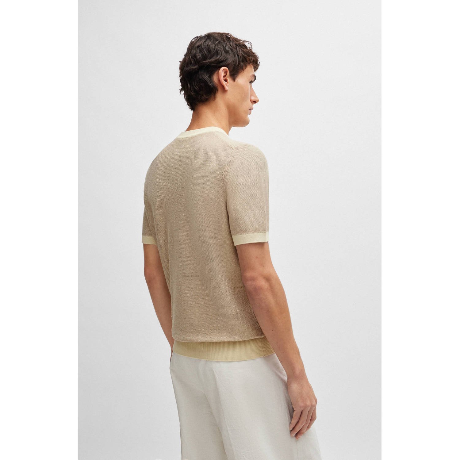 BOSS gebreid T-shirt TANTINO open white