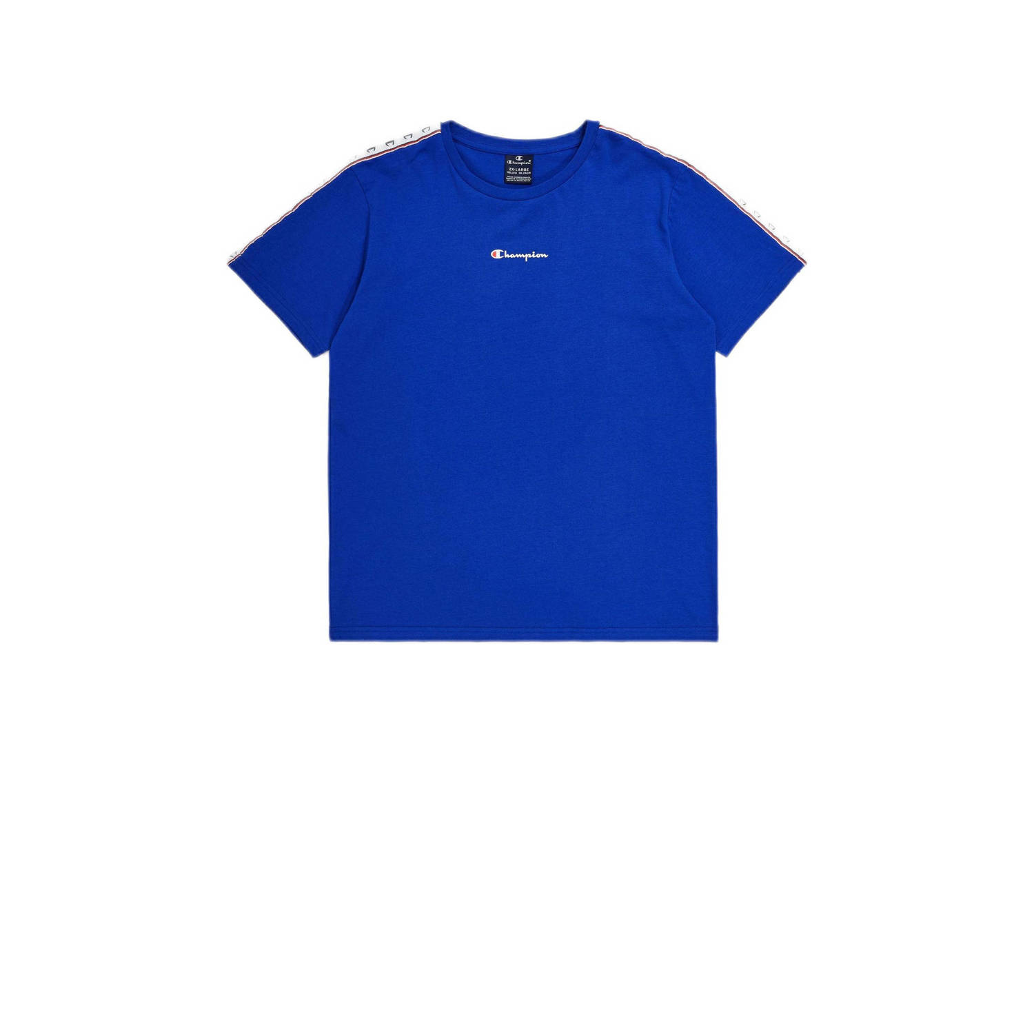 Champion T-shirt met logo blauw Jongens Katoen Ronde hals Logo 134 140
