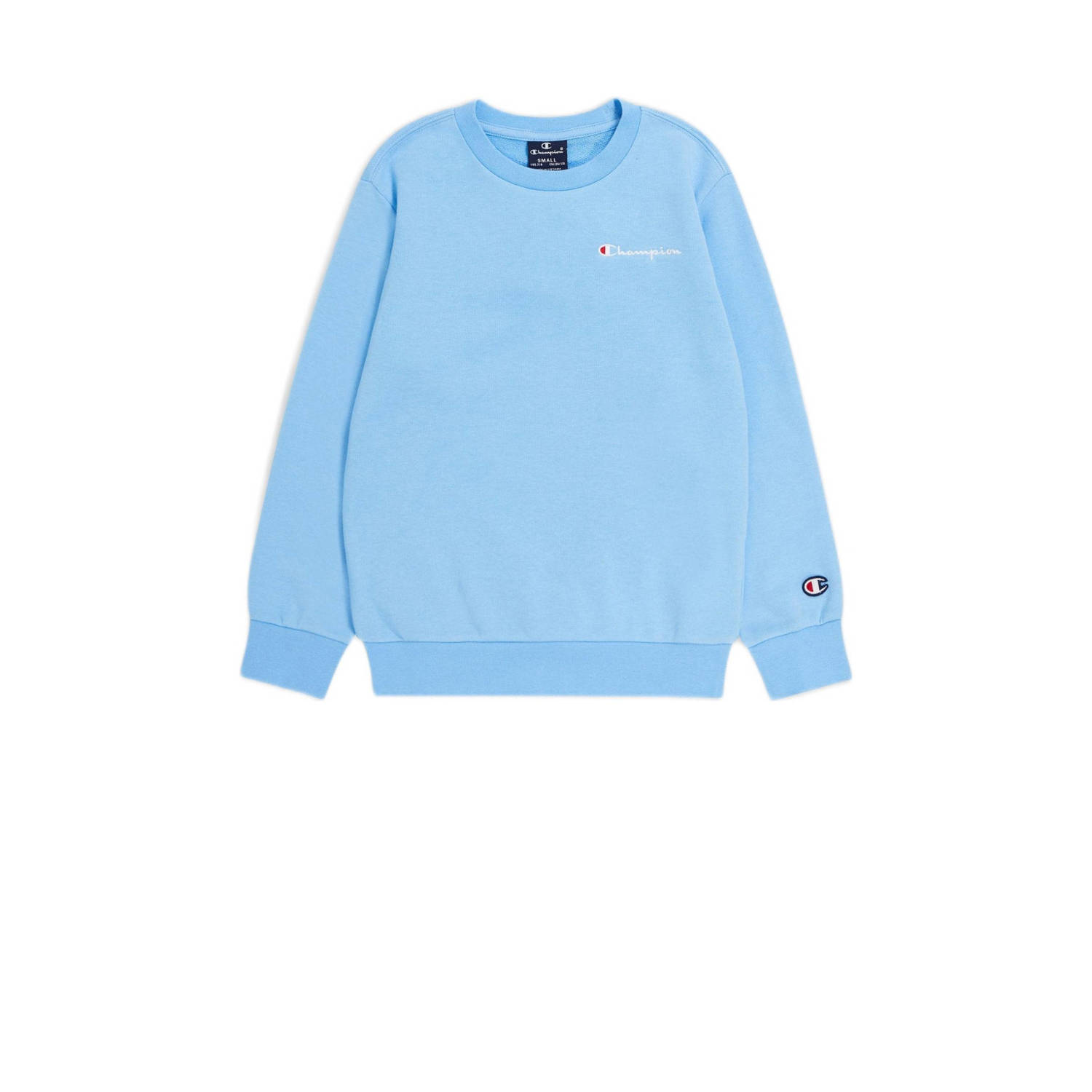 Champion trui met logo babyblauw Jongens Sweat Ronde hals Logo 122 128