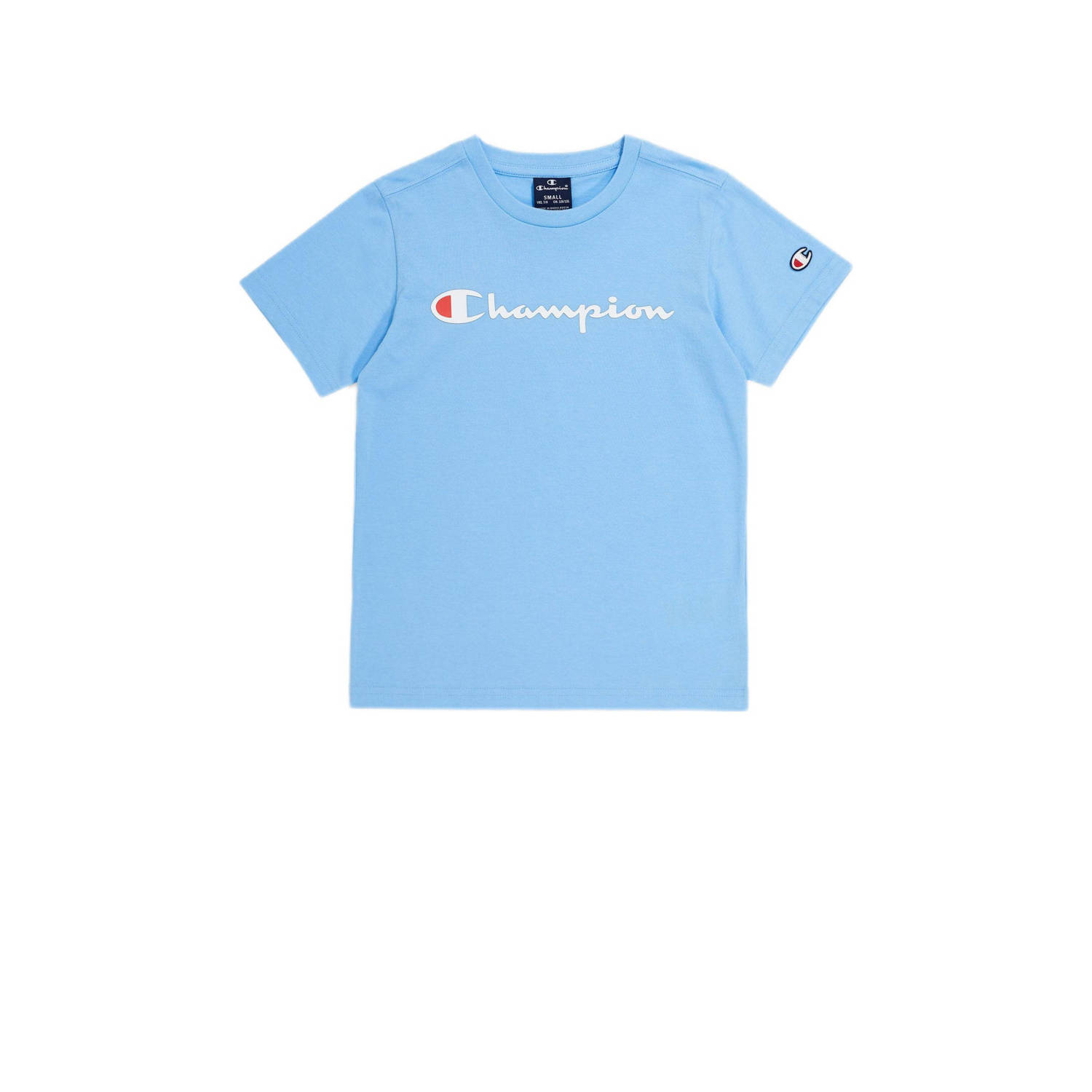 Champion T-shirt met logo lichtblauw