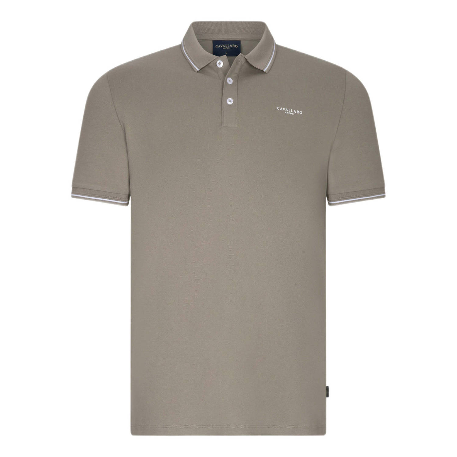 Cavallaro Napoli regular fit polo Andrio met contrastbies light green