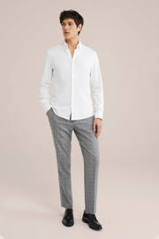 thumbnail: WE Fashion gebreid slim fit overhemd white uni