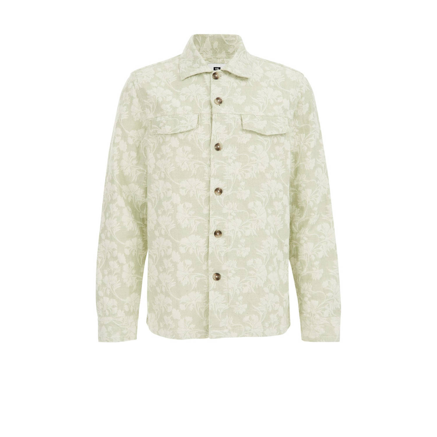 WE Fashion regular fit overshirt met all over print mistletoe