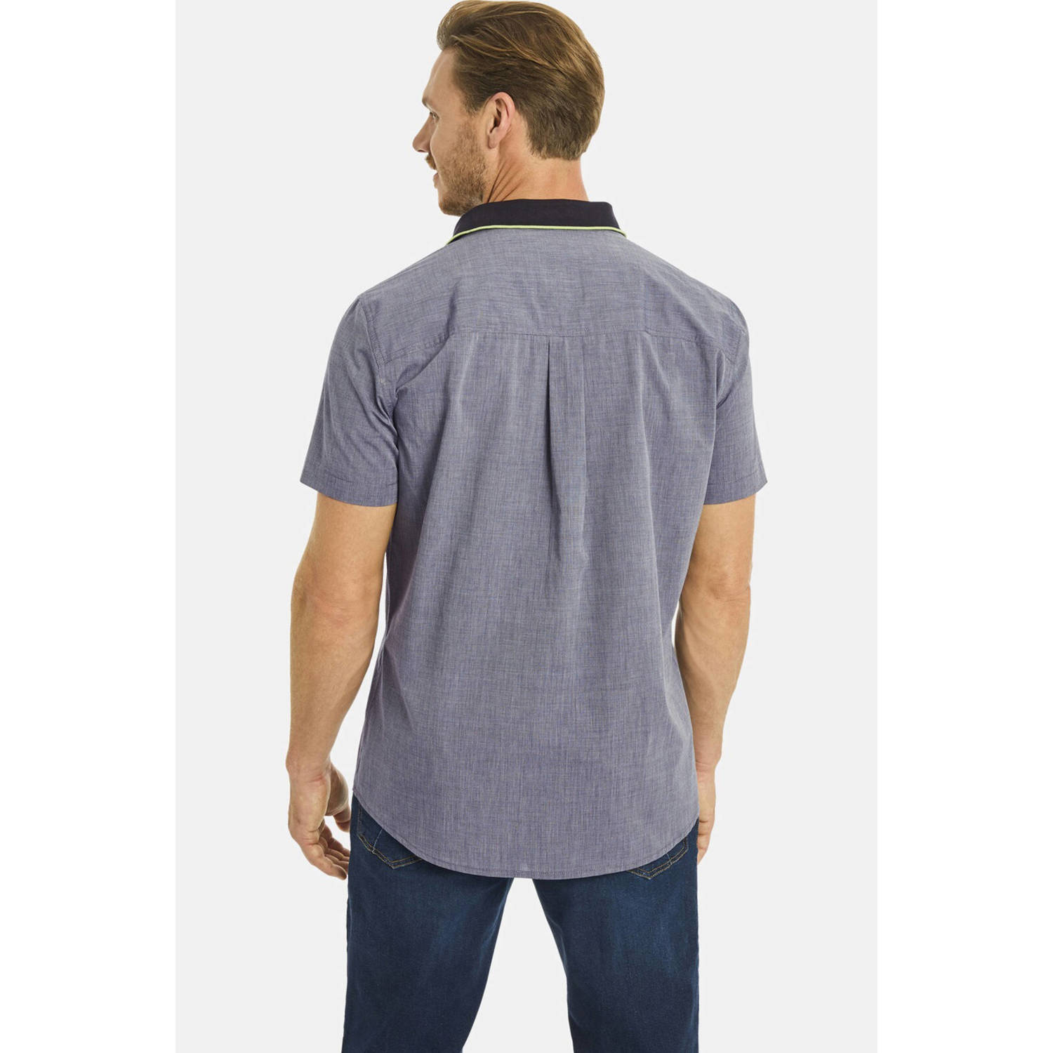 Jan Vanderstorm +FIT Collectie regular fit overhemd MILDON Plus Size met printopdruk grijs