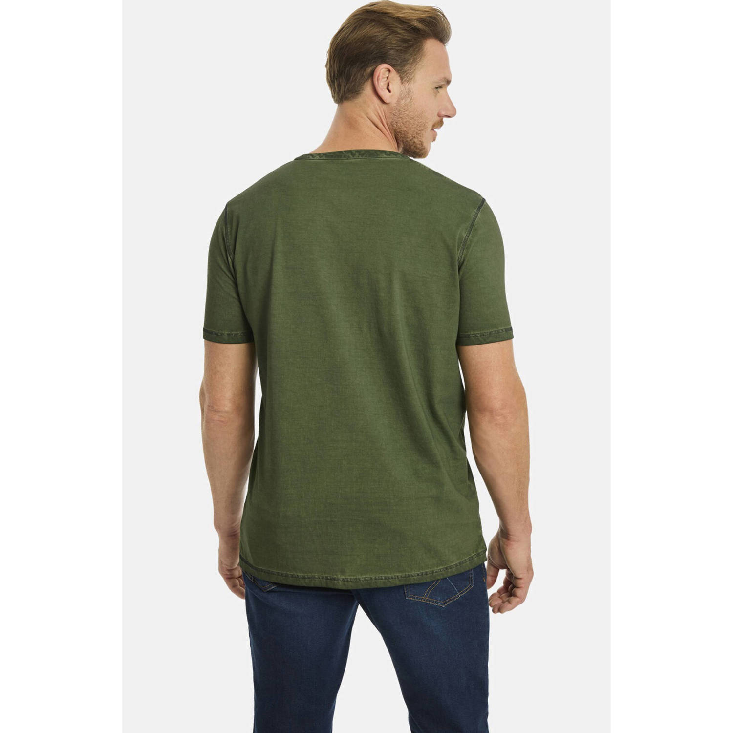 Jan Vanderstorm +FIT Collectie T-shirt GODBERT Plus Size olijfgroen