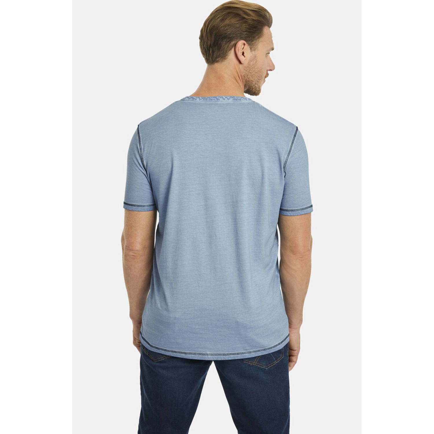 Jan Vanderstorm +FIT Collectie T-shirt GODBERT Plus Size lichtblauw