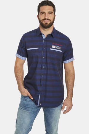 +FIT Collectie regular fit overhemd LEIKVARD Plus Size met printopdruk donkerblauw