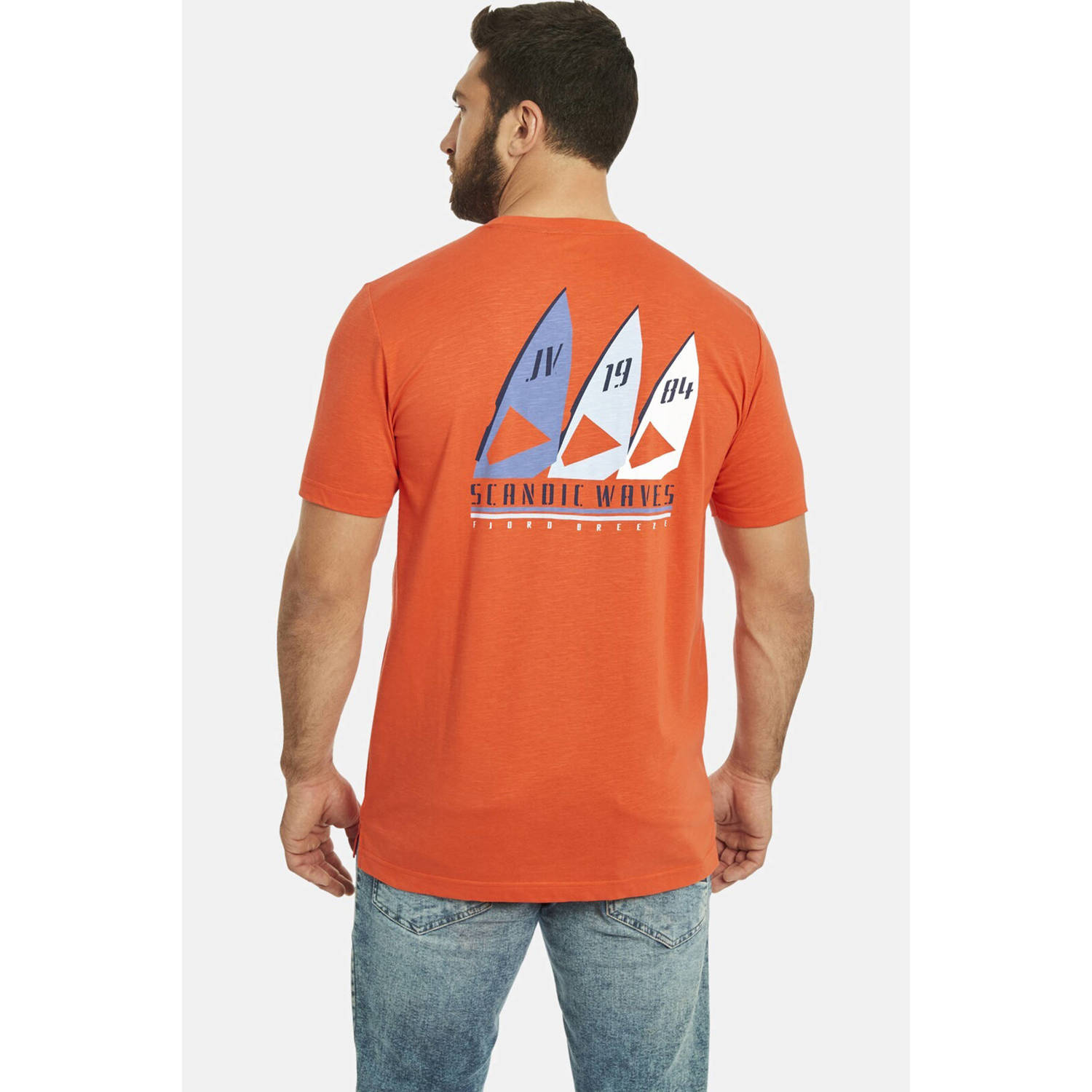Jan Vanderstorm +FIT Collectie regular FIT T-shirt GARMANN Plus Size met printopdruk oranje