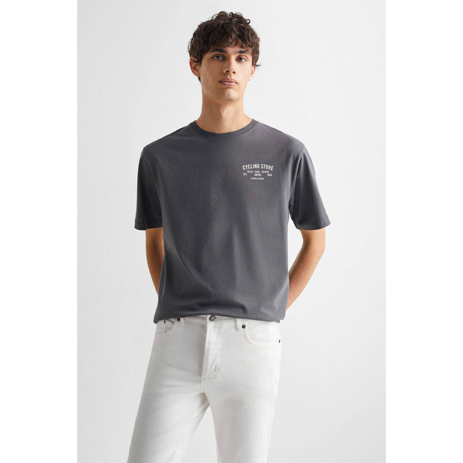 Mango Kids slim fit jeans wit