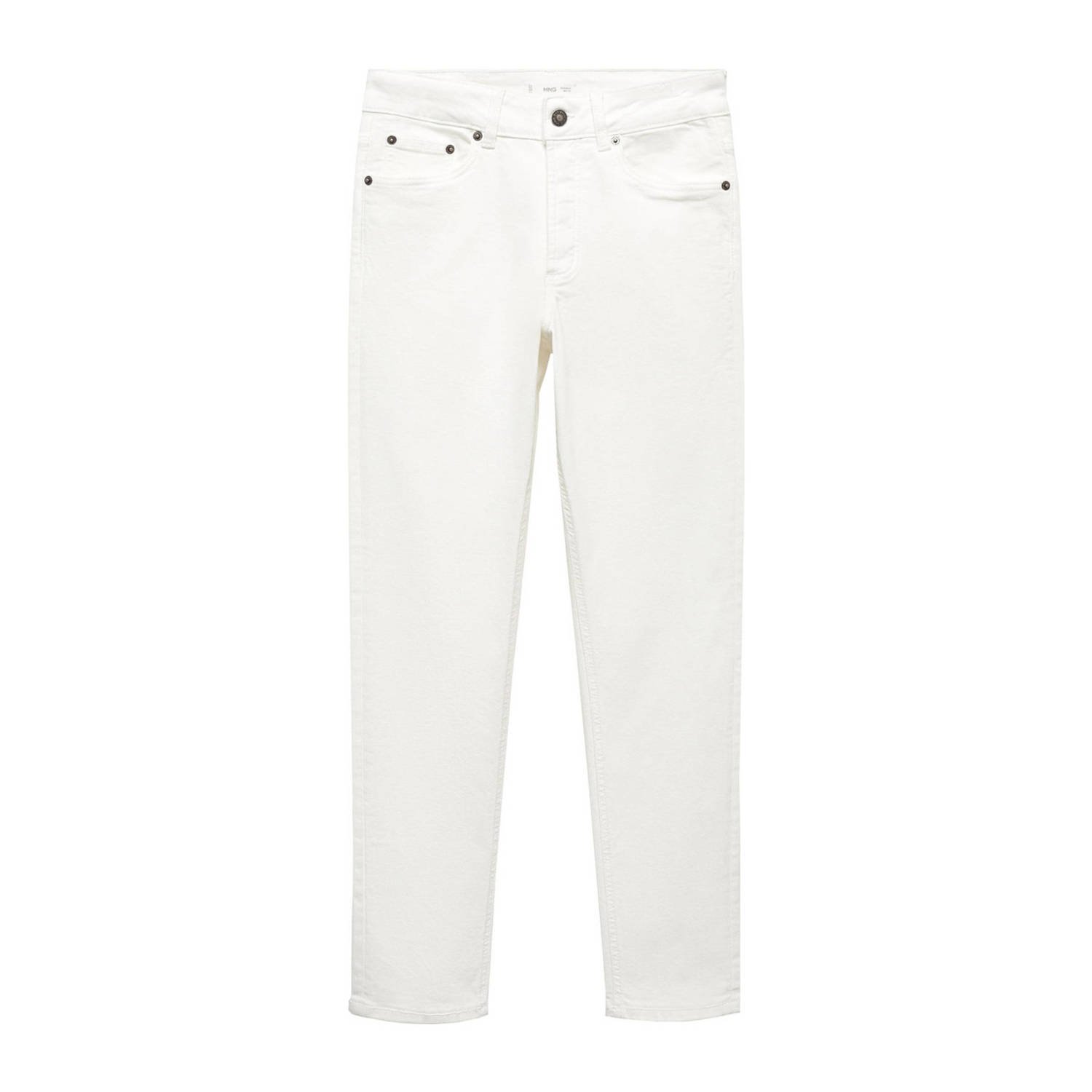 Mango Kids slim fit jeans wit Jongens Stretchdenim Effen 158(XXS)