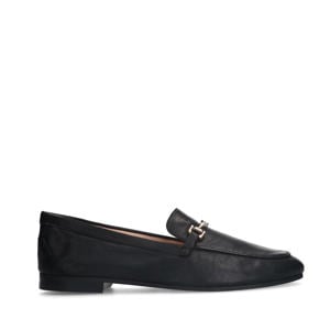 leren loafers met chain zwart