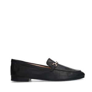 leren loafers met chain zwart