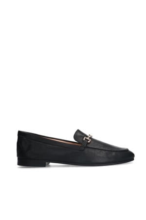 leren loafers met chain zwart