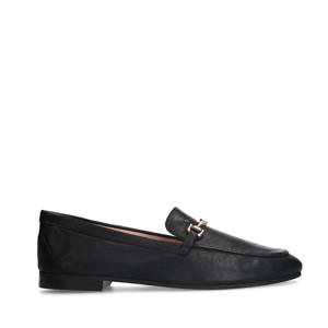 leren loafers met chain zwart