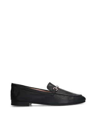 leren loafers met chain zwart