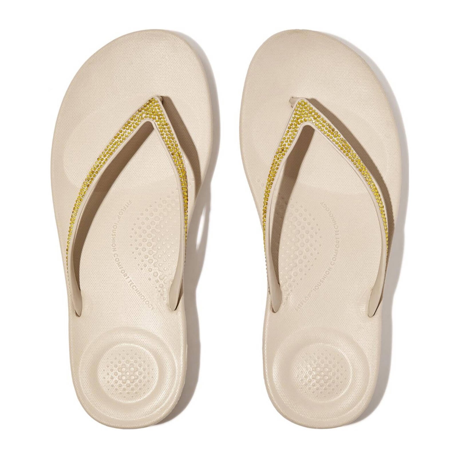 FitFlop TM Iqushion sparkle teenslippers beige | wehkamp