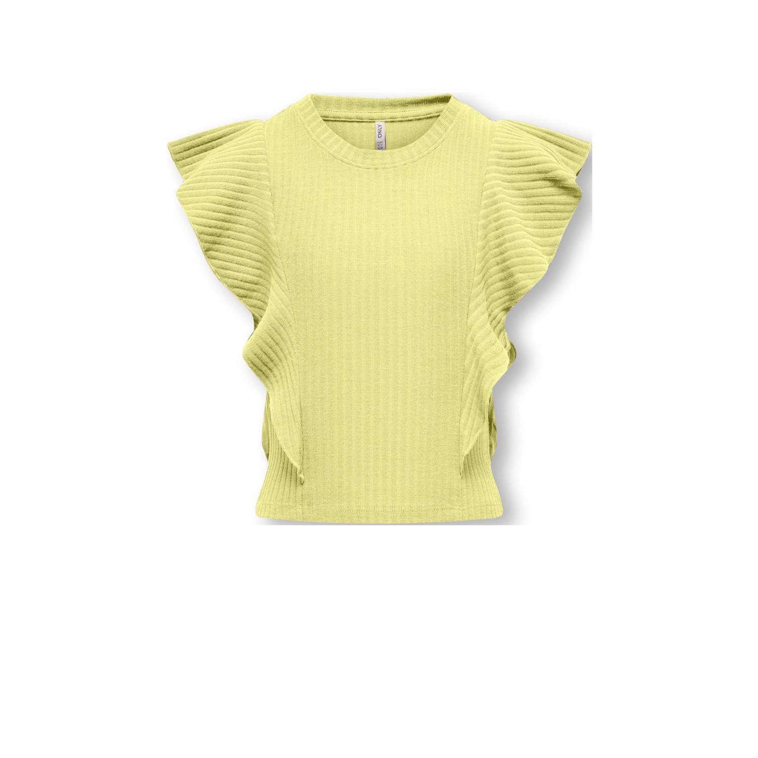 Only KIDS GIRL T-shirt KOGNELLA geel Top Meisjes Polyester Ronde hals Effen 110 116