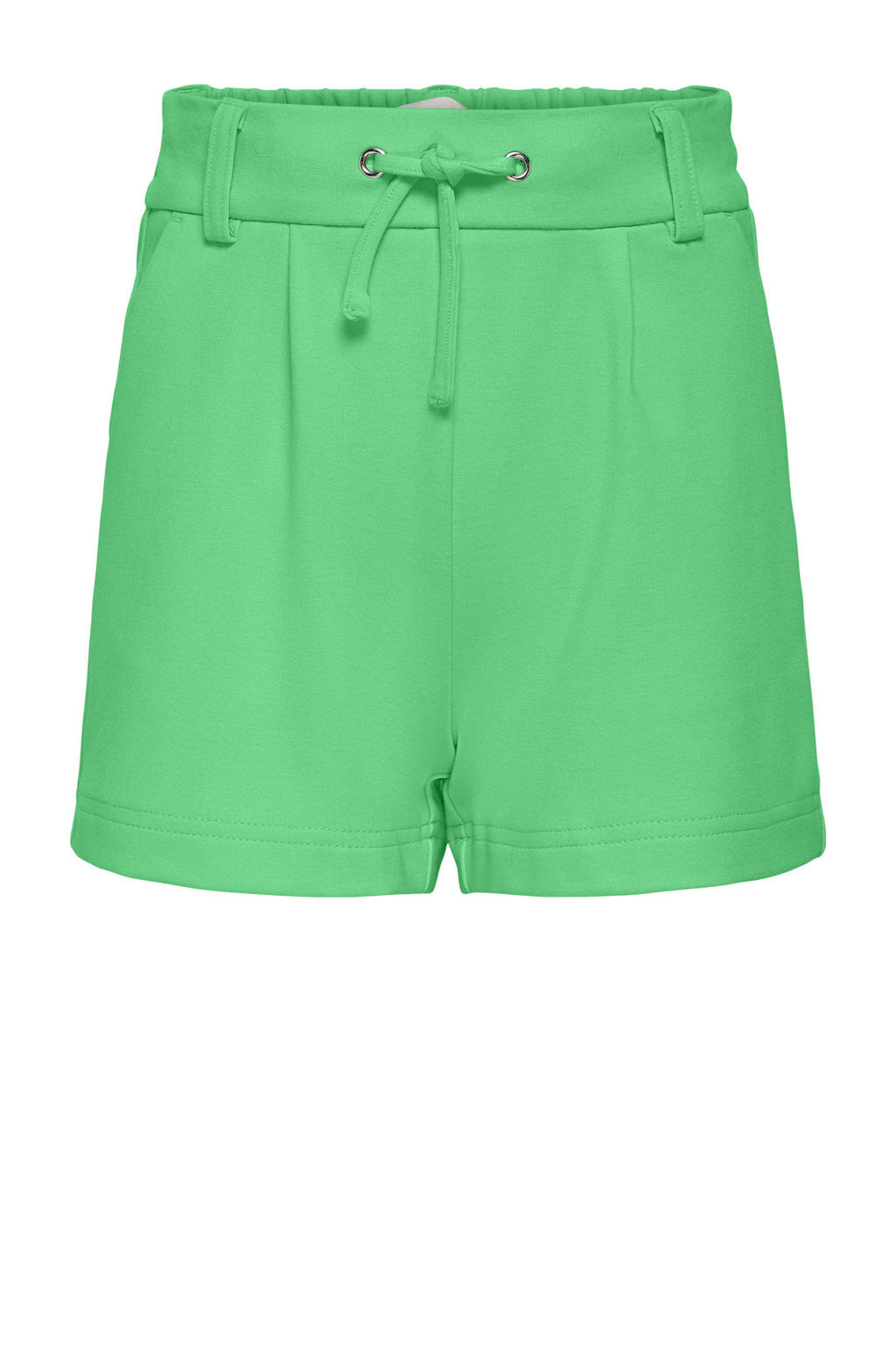 Groene meisjes KIDS ONLY casual short van viscose met regular fit, regular waist, elastische tailleband met koord en effen