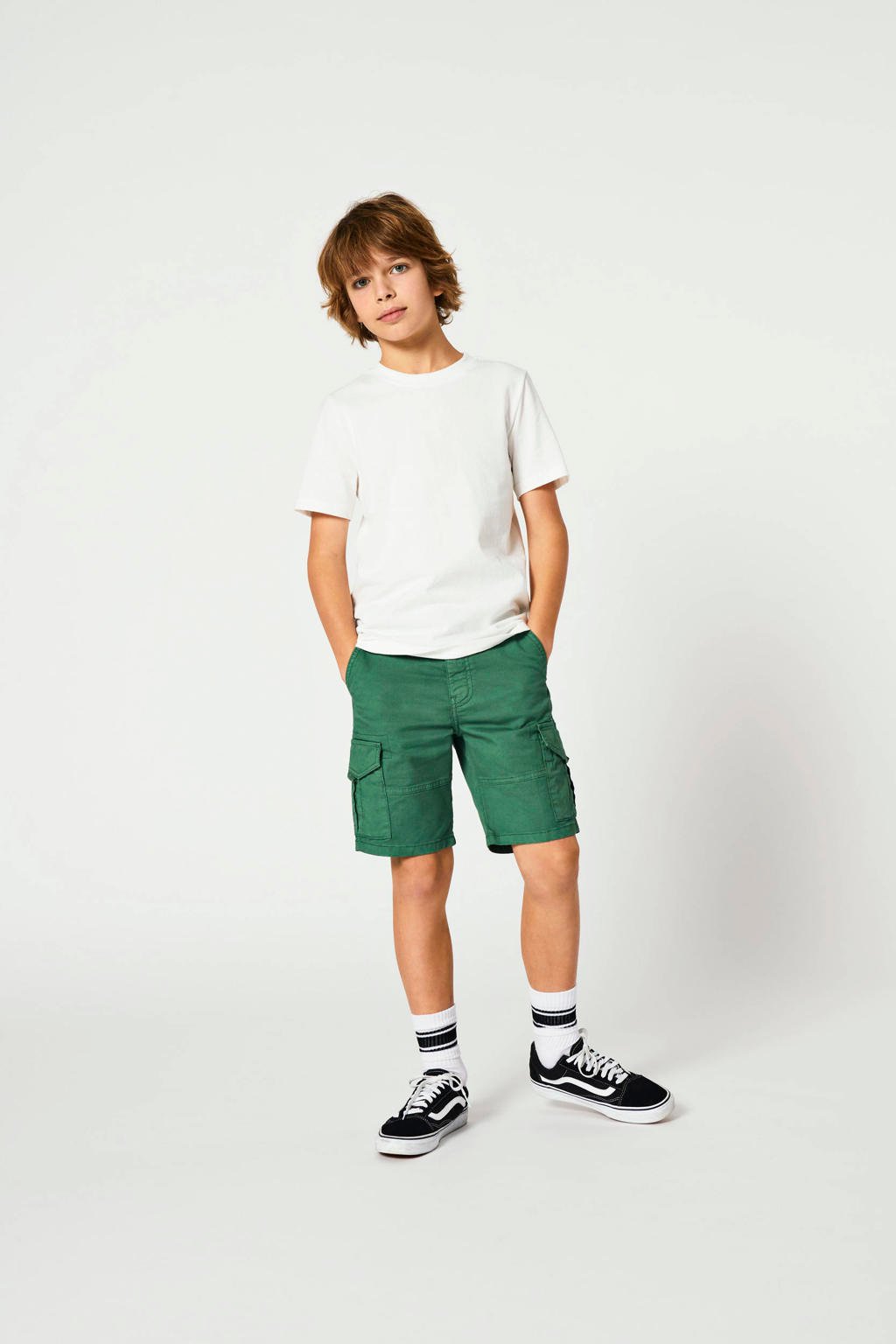 KIDS ONLY BOY cargo short KOBMAXWELL donkergroen
