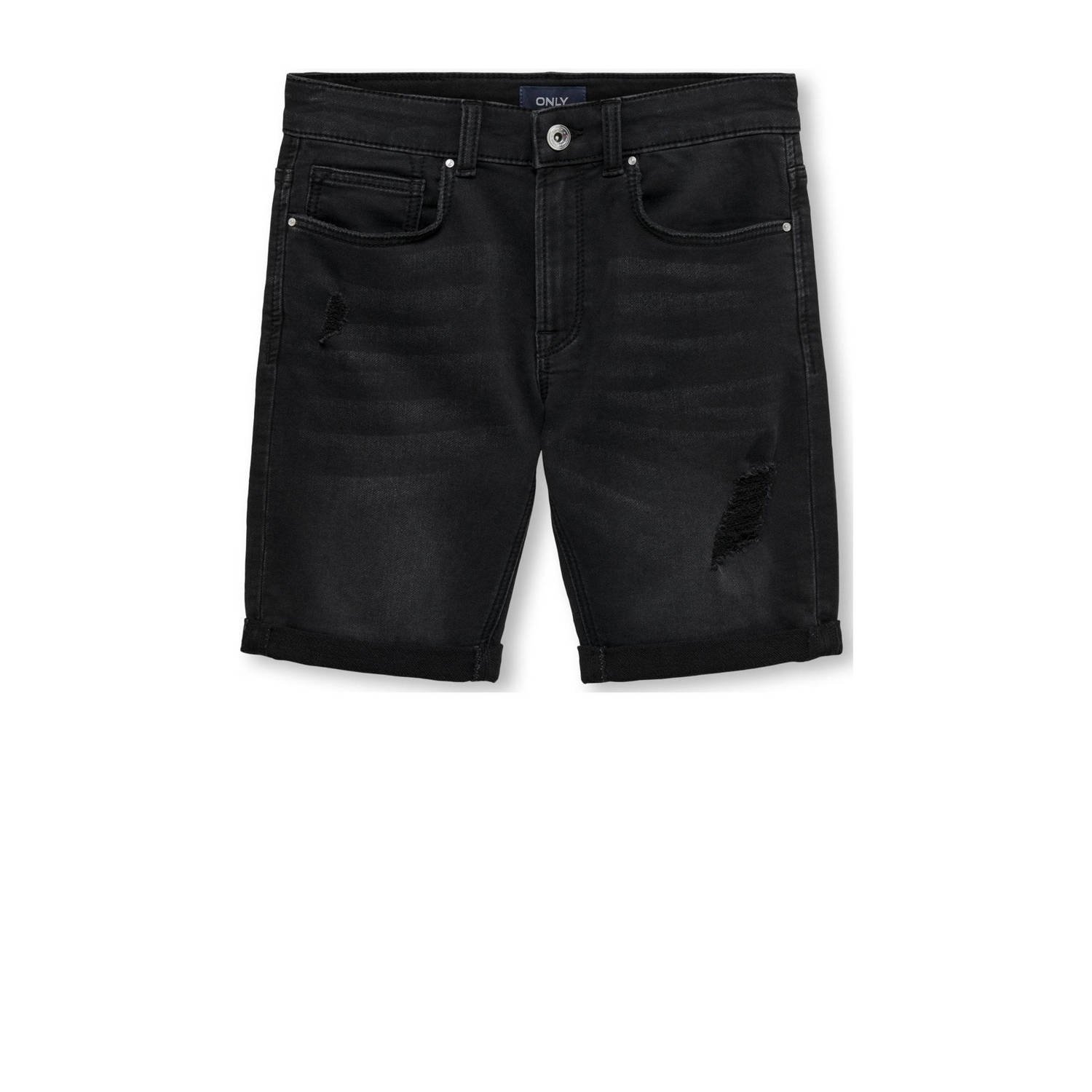 Only KIDS BOY skinny denim short KOBPLY washed black Korte broek Zwart Jongens Jog denim 128