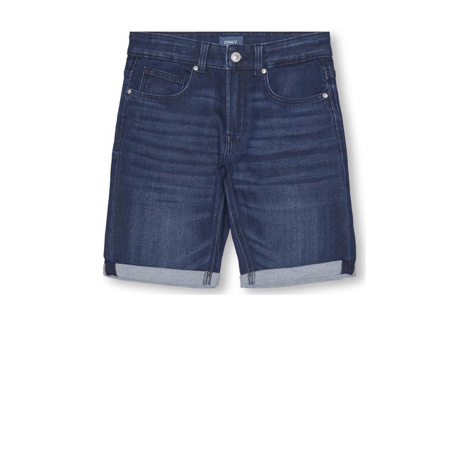 Only KIDS BOY skinny denim short KOBPLY dark blue denim Korte broek Blauw Jongens Jog denim 128