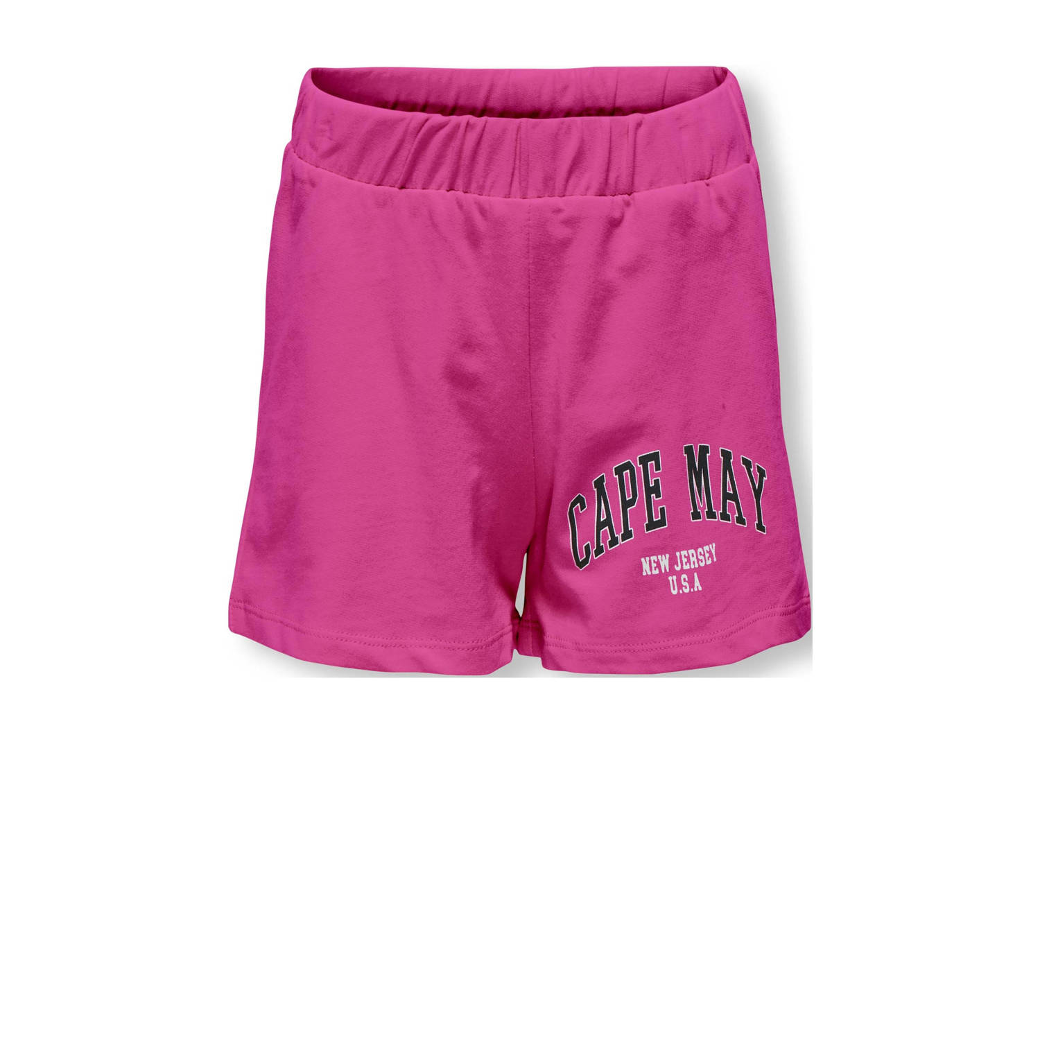 Only KIDS GIRL regular fit sweatshort KOGAMANDA met tekst fuchsia Korte broek Roze 122