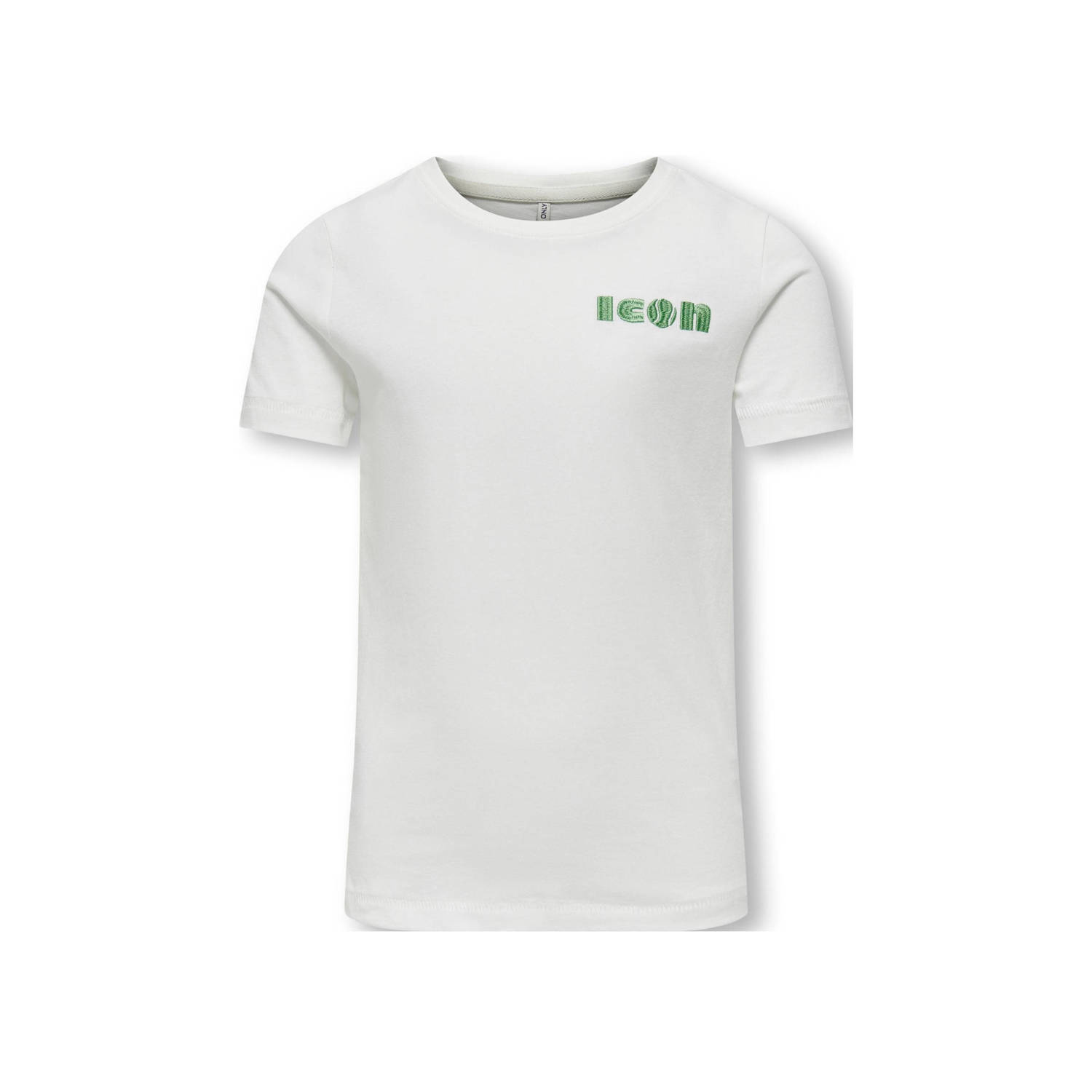 Only KIDS GIRL T-shirt KOGLOVELY LIFE met tekst wit Meisjes Katoen Ronde hals 122 128