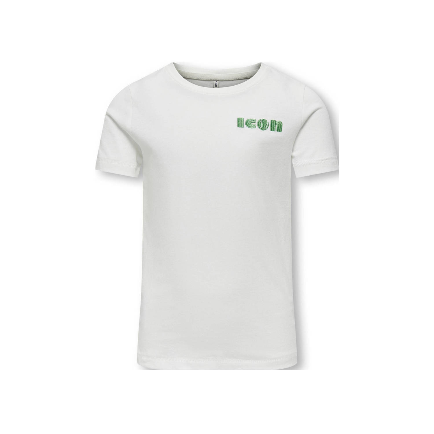 Only KIDS GIRL T-shirt KOGLOVELY LIFE met tekst wit Meisjes Katoen Ronde hals 122 128