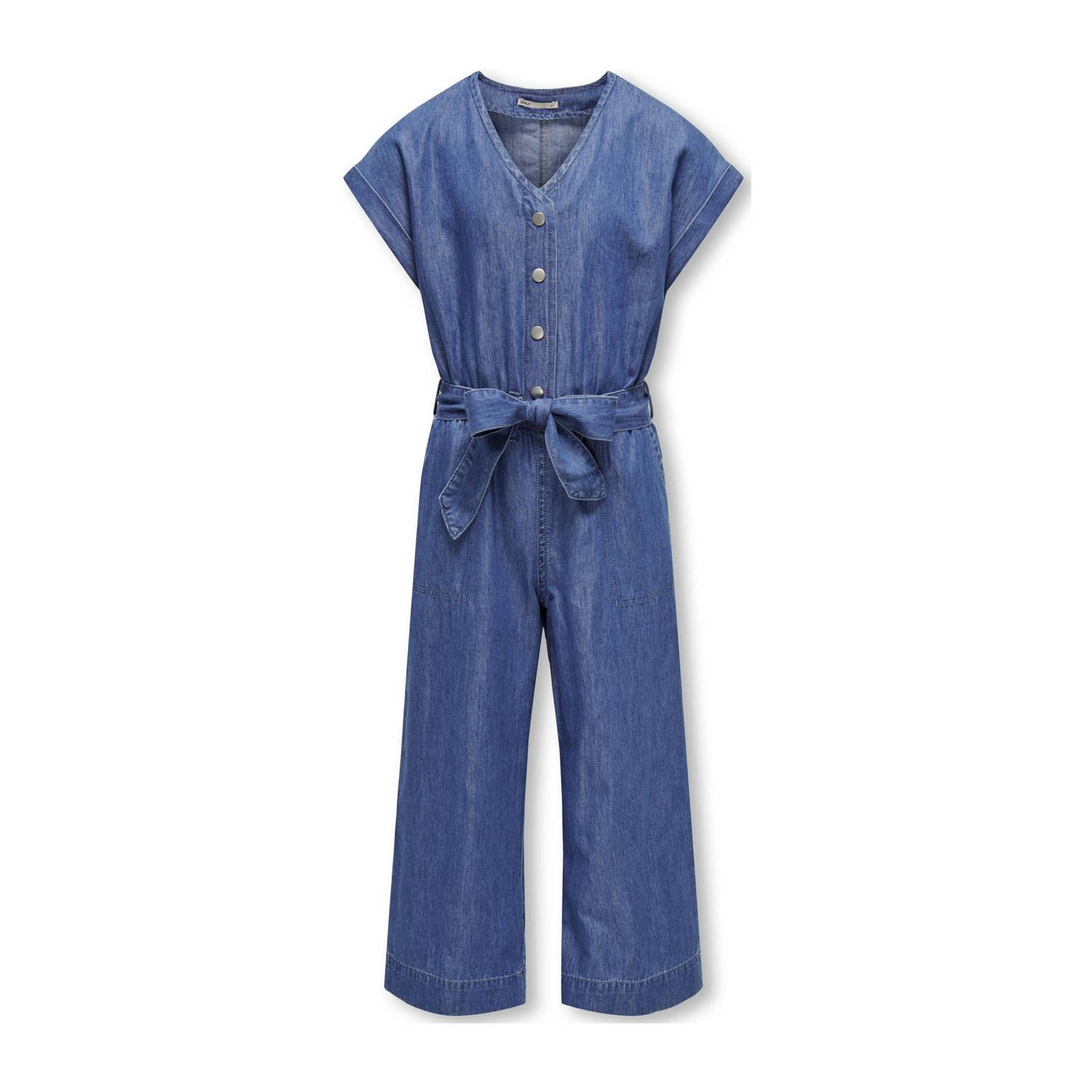 Only KIDS GIRL jumpsuit KOGYUKA BEA medium blue denim Blauw Effen 140