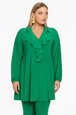 blouse met ruches groen