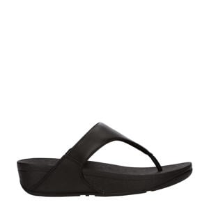 leren teenslippers zwart