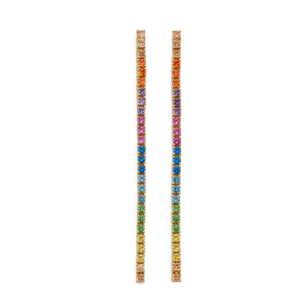 Kurt Geiger oorbellen Rainbow Linears met strass multi