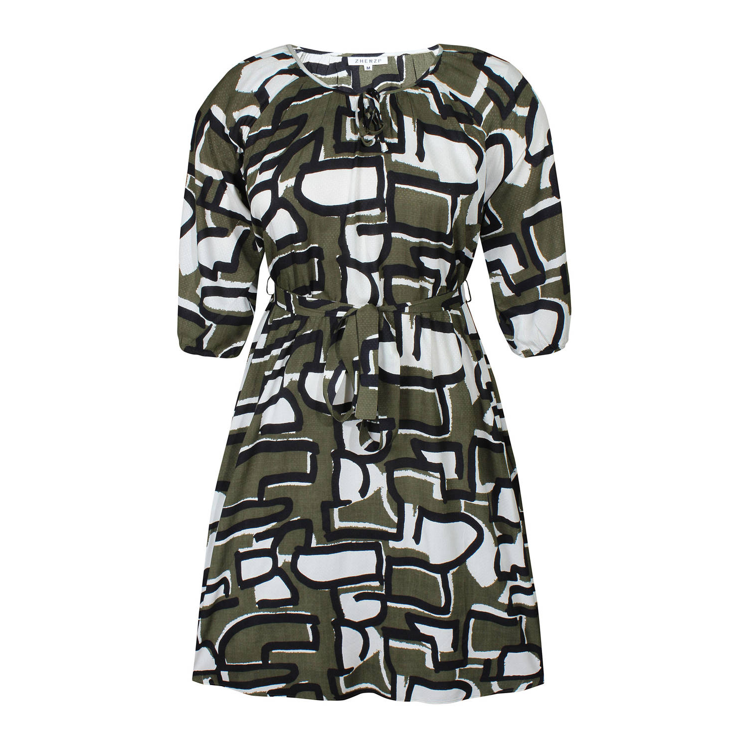 Zhenzi A-lijn jurk met all over print