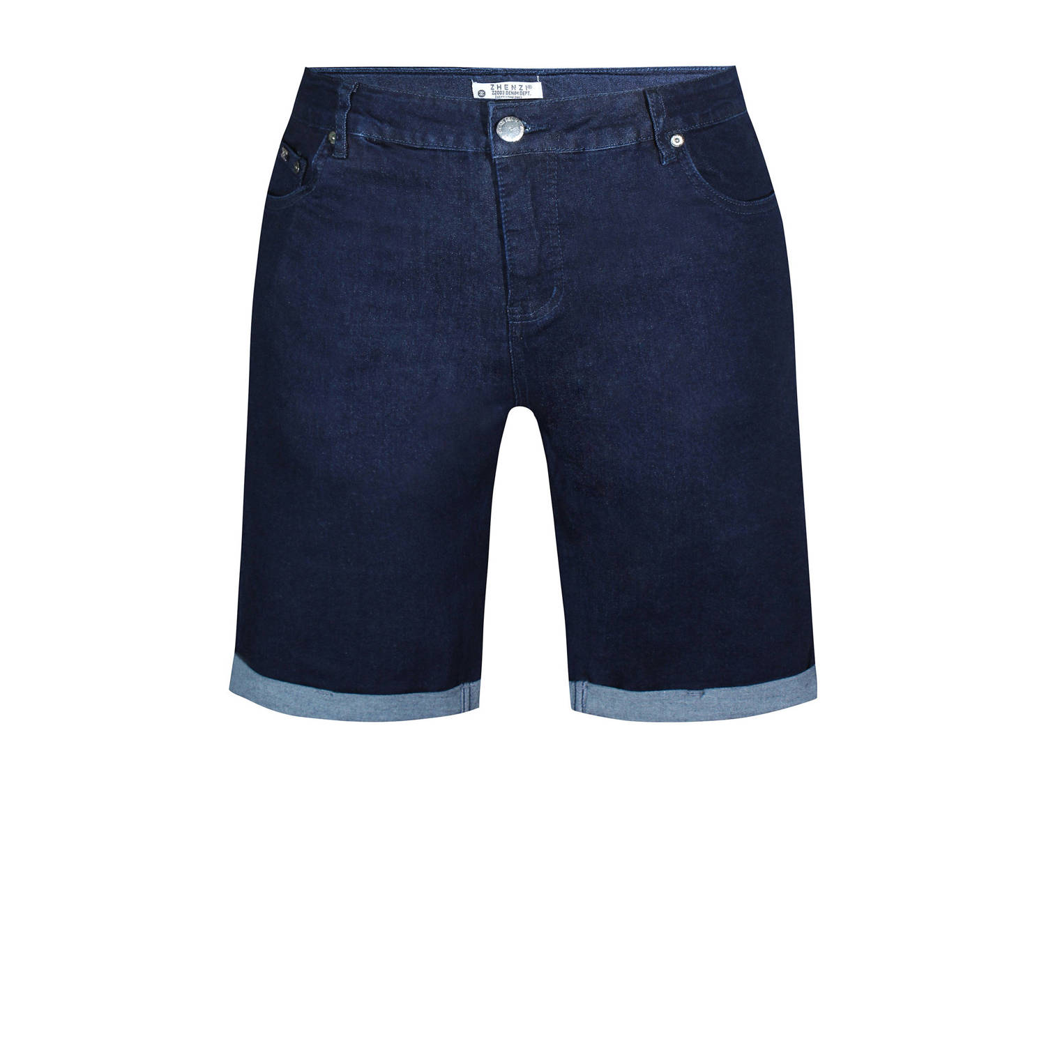 Zhenzi high waist slim fit short dark blue denim